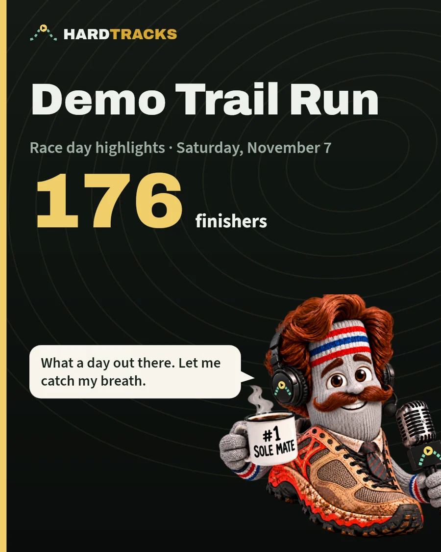 A race day highlights slide from Miles McStride